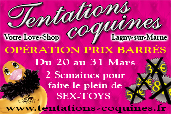 visuel 'Opération Prix Barrés' chez 'Tentations coquines'