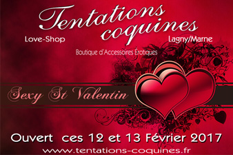 Très Bonne St Valentin 2017 avec votre Love et Sex Shop 77 Tentations Coquines